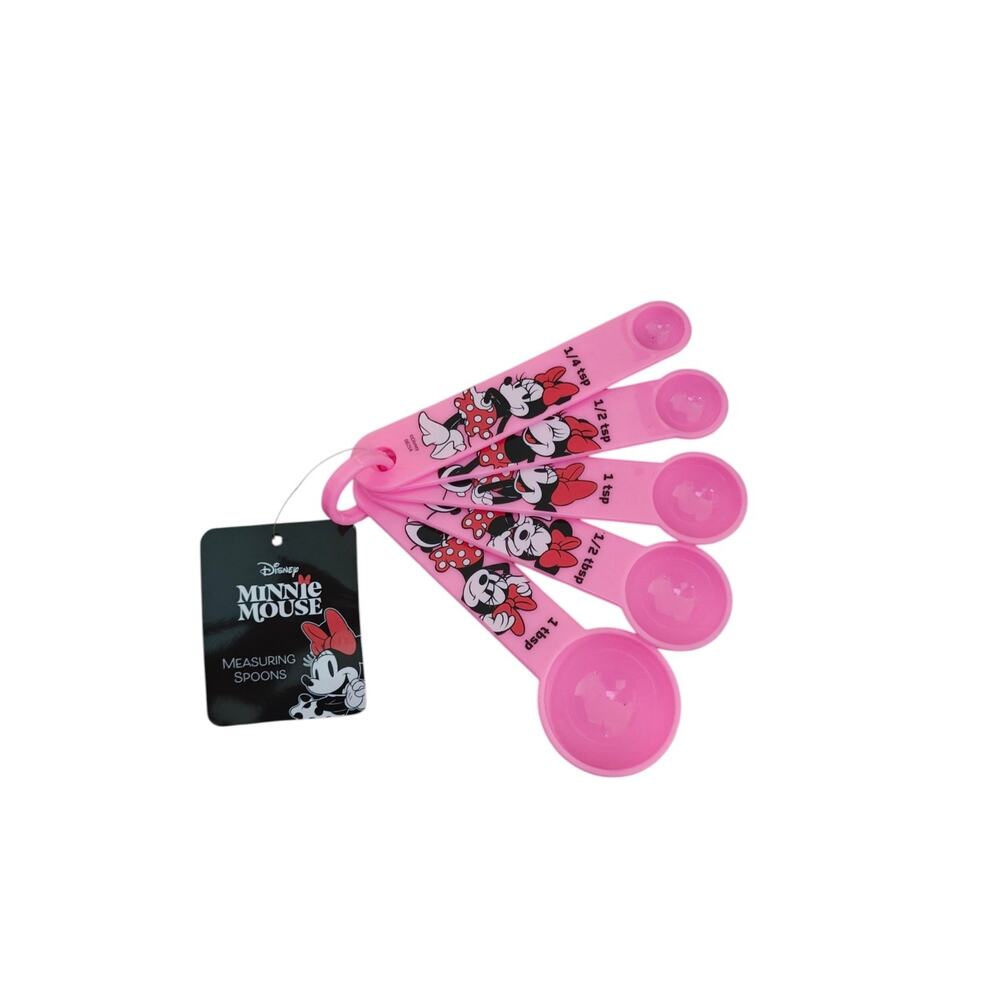 Disney Minnie Mouse Pink Measuring Spoons Set Of 5 With Minnie Print Best Brands